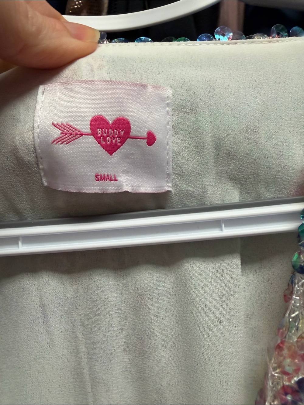 Buddy Love Colette Pastel Sequin Maxi Dress in Pink, Blue & Lavender - Picture 3 of 4
